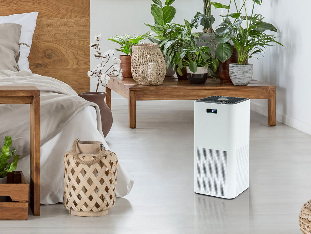 Purificateur d'air avec filtre HEPA, PM2, ioniseur, écran tactile LED, 3 vitesses et mode AUTO pour 60m2