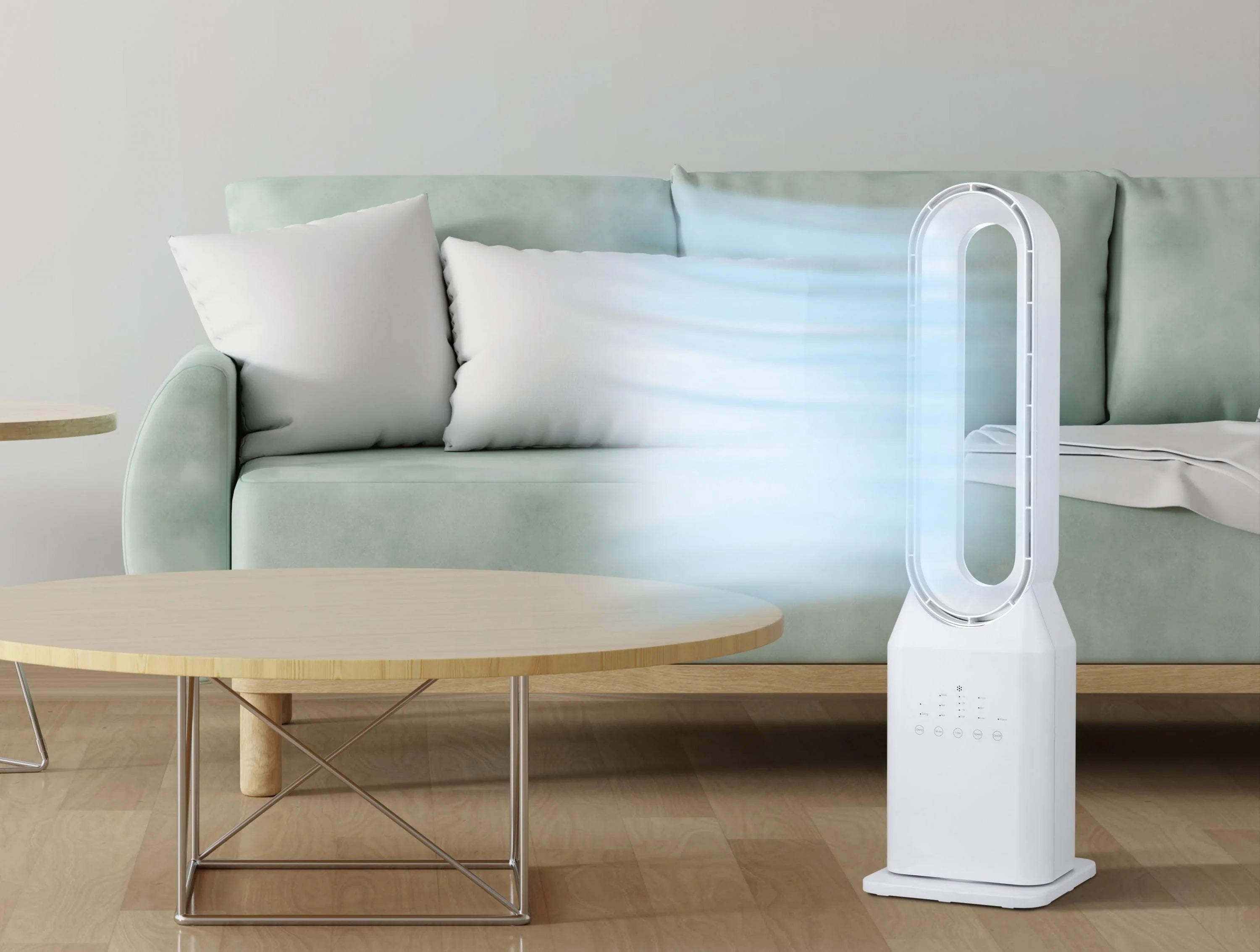 Ventilateur tour sans pale avec 3 vitesses et oscillation automatique